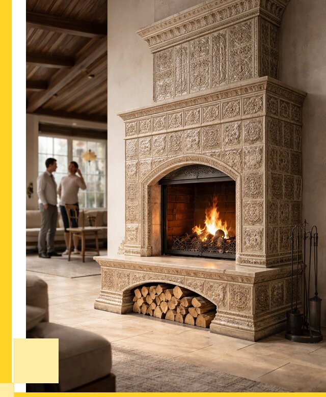 Купить изразцовый камин в Кирове от 254125 р. | ЭриданКро