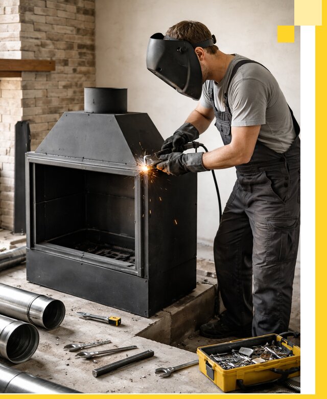 Продажа и установка металлических каминов в Кирове под ключ