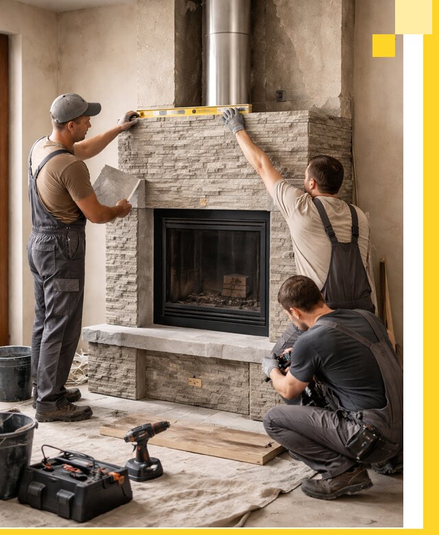 Профессиональный монтаж каминов под ключ в Кирове для дома