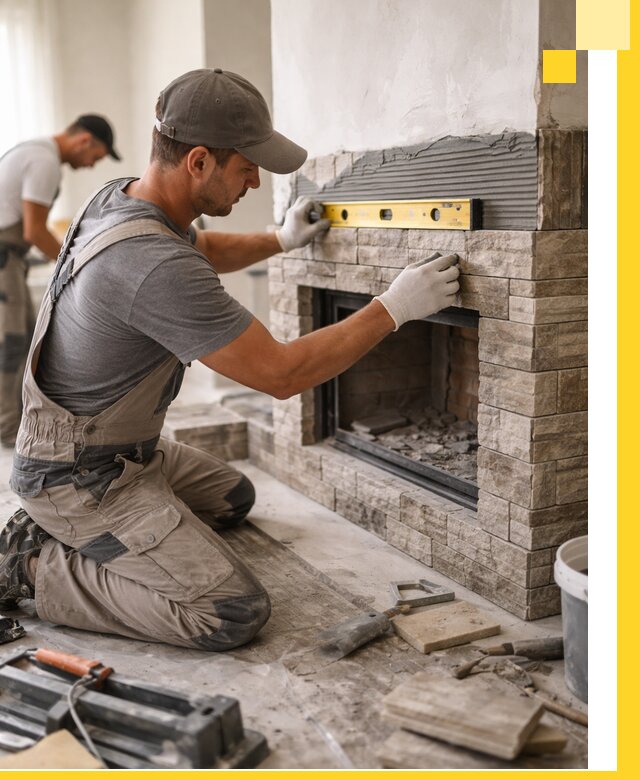 Облицовка каминов в Кирове, монтаж и отделка натуральным камнем