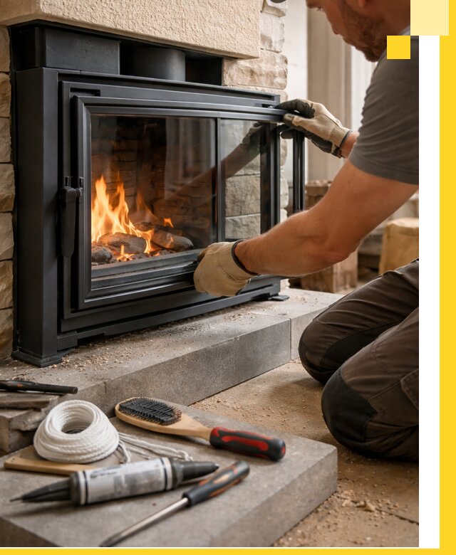 Производство, монтаж и доставка каминов со стеклом в Кирове