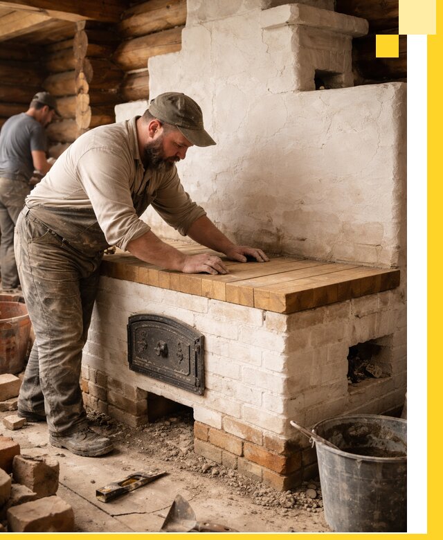 Проектирование и установка русской печи с лежанкой в Кирове