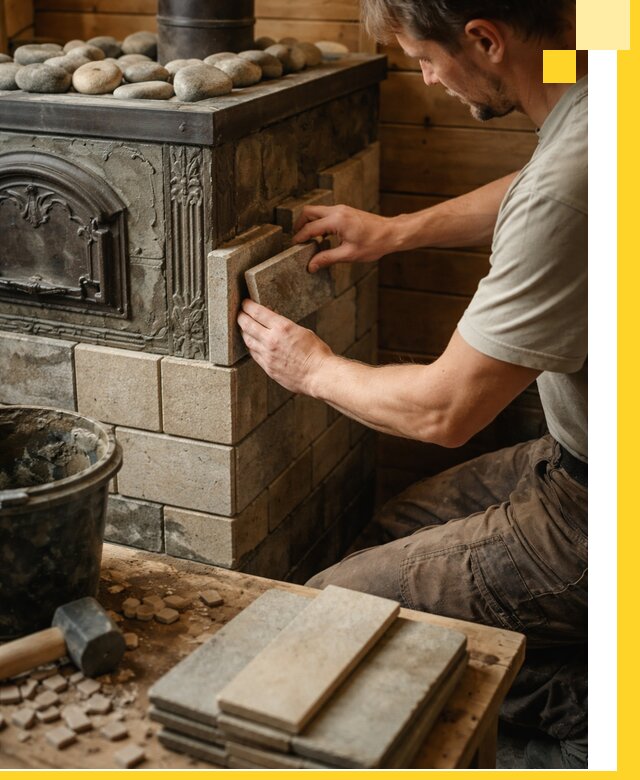 Облицовка банных печей в Кирове профессиональная отделка