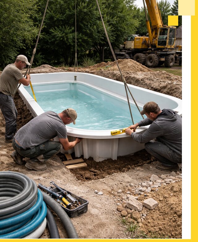 Установка и монтаж композитных бассейнов под ключ в Кирове