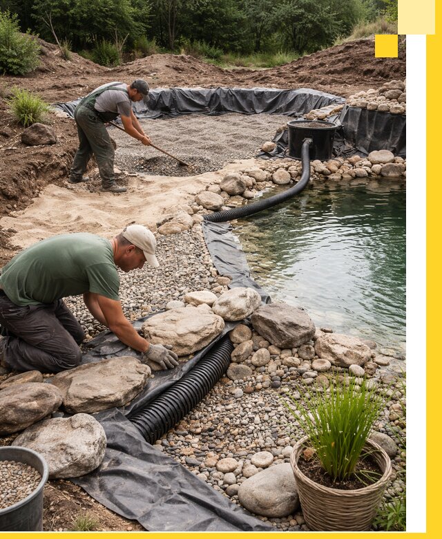 Строительство природных бассейнов и озер в Кирове под ключ