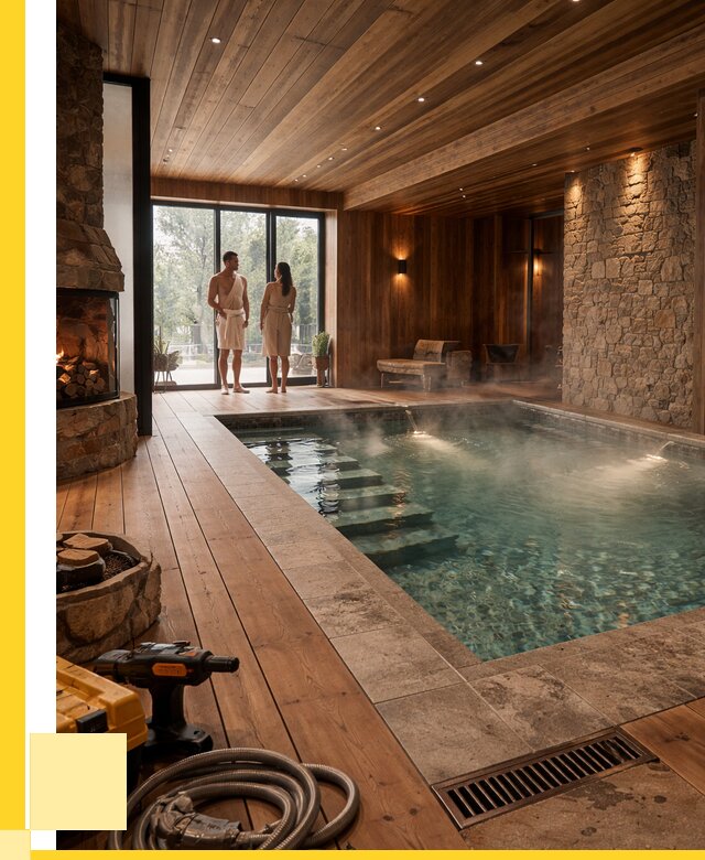 Проекты бань с бассейном под ключ в Кирове от 76238 р., ЭриданКро