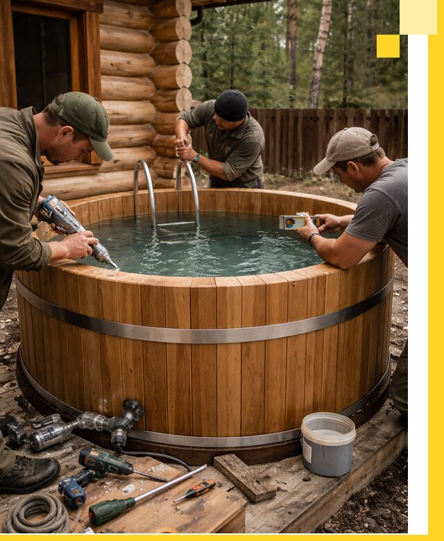 Строительство бань с купелью под ключ и отделкой в Кирове