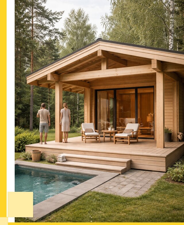 Бани с террасой под ключ в Кирове от 609900 р. | ЭриданКро