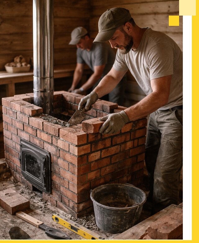 Кирпичные печи для бани под ключ в Кирове, проект и монтаж