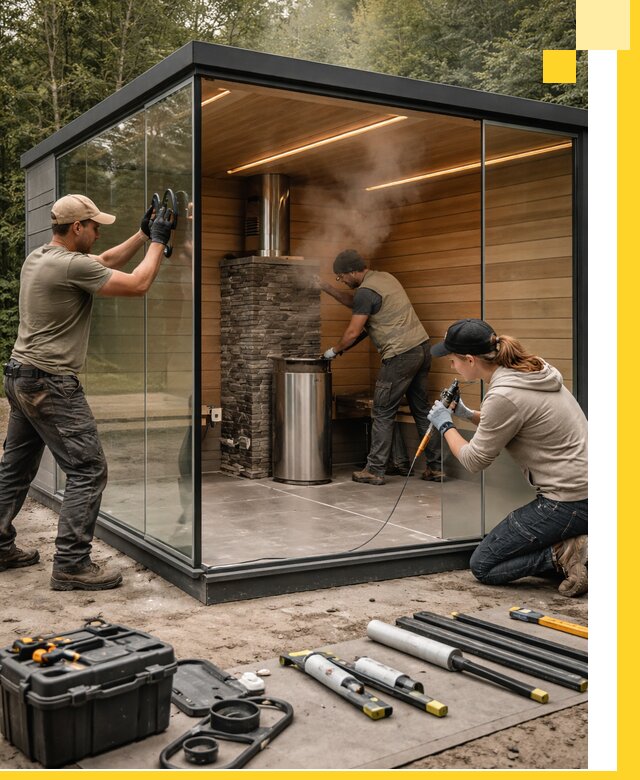 Проектирование и строительство стеклянных бань в Кирове