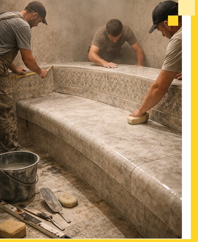 Изготовление и установка сидений для хамама в Кирове